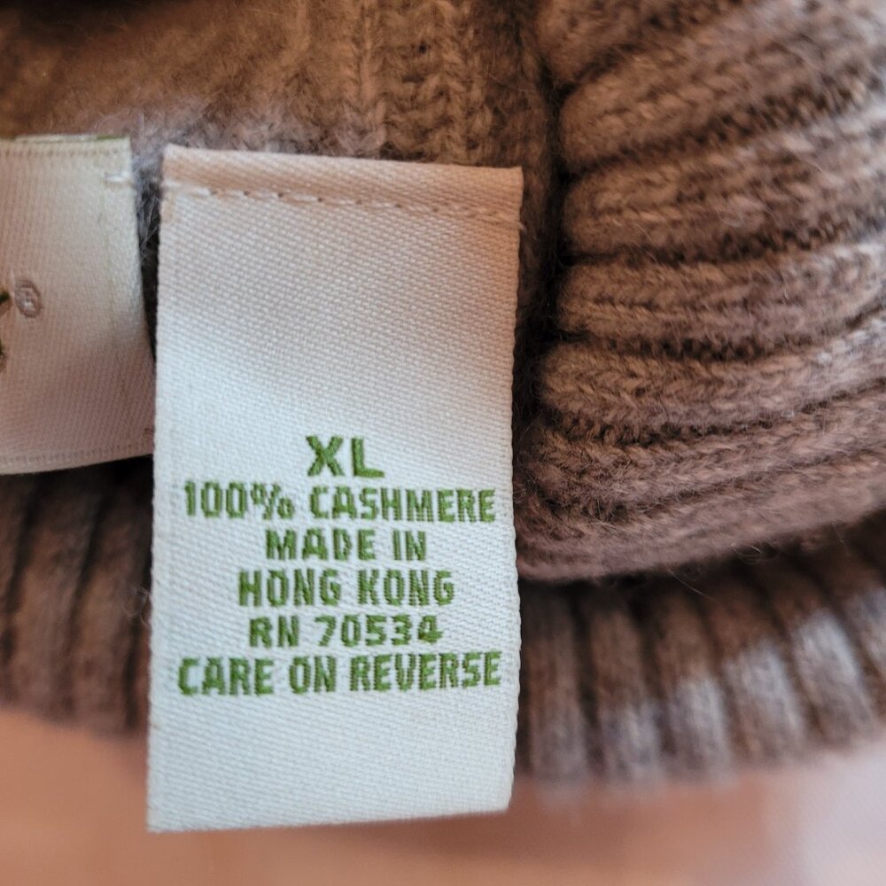 Orvis Women's 100% Cashmere Ribbed Turtleneck Sweater Light Gray XL - Picture 5 of 10